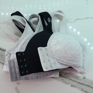 Light Gray,gray And Black Front Closure Bra. Size M Brand New.